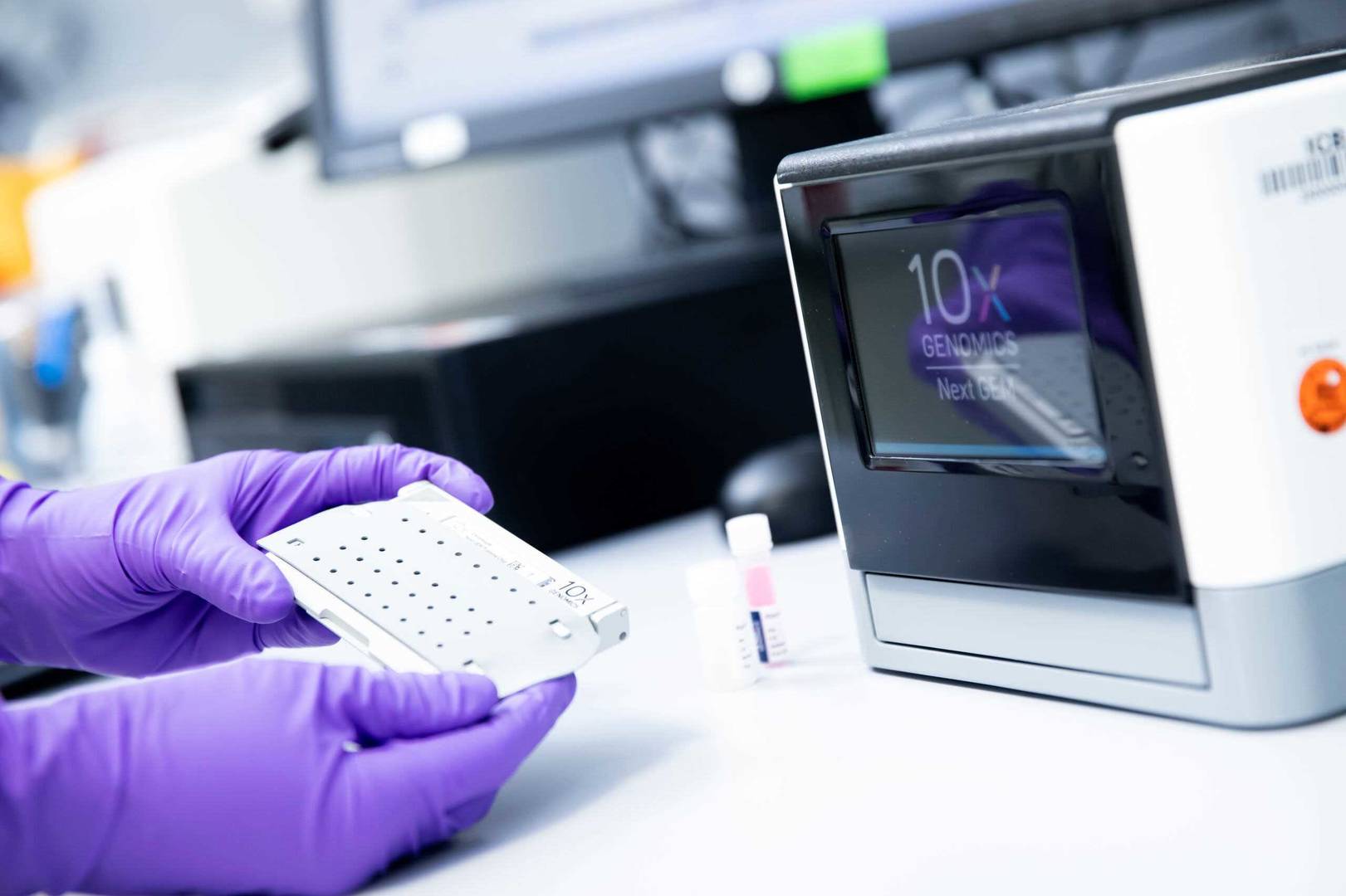 Cell partitioning and barcoding for single-cell sequencing are performed on a chip